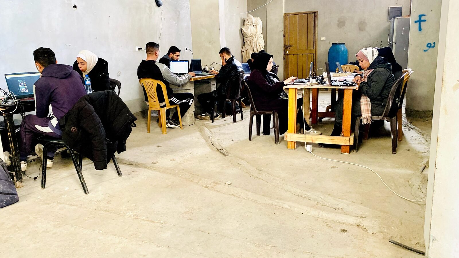 Students learning despite hard conditions